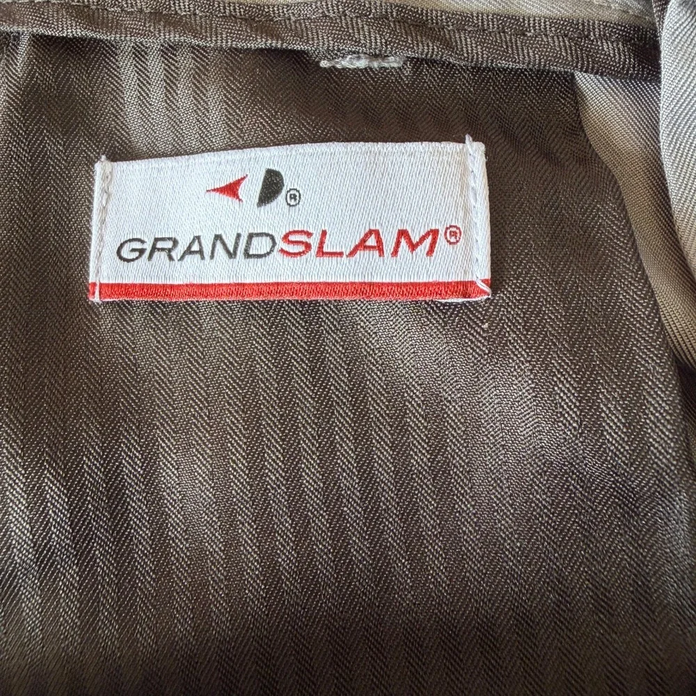 Grand Slam Mens Gray Golf Shorts Size 33 Flat Front Zippered Utility Pocket